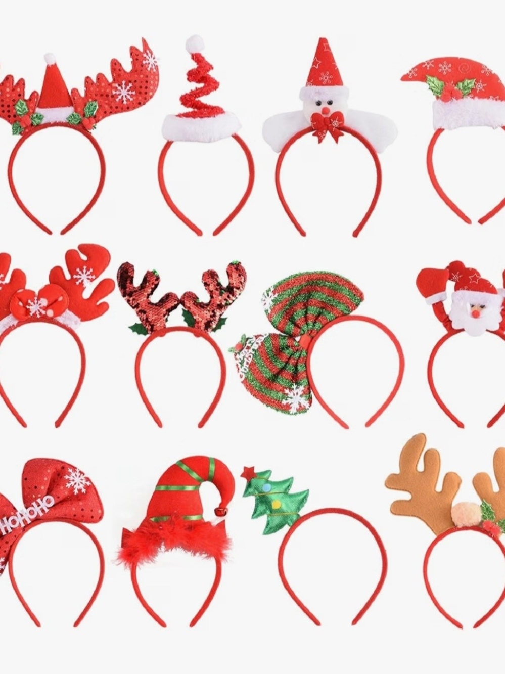 Festive Kids Christmas Holiday Headbands. 12 Count. NWT.